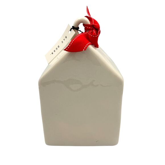 Rae Dunn KNOCK White Ceramic Square Birdhouse NEW House Decor Collectible - Picture 3 of 4